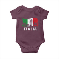 Italian Flag Baby Onesie Distressed Style Pisa Tower Colosseum Classic Scooter - Wonder Print Shop
