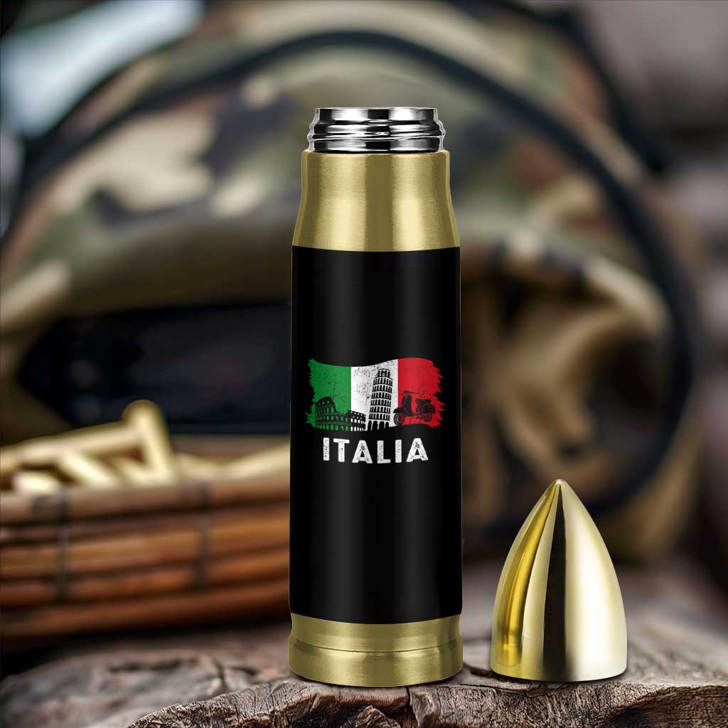 Italian Flag Bullet Tumbler Distressed Style Pisa Tower Colosseum Classic Scooter - Wonder Print Shop