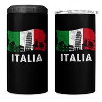 Italian Flag 4 in 1 Can Cooler Tumbler Distressed Style Pisa Tower Colosseum Classic Scooter - Wonder Print Shop