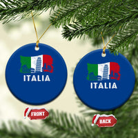 Italian Flag Ceramic Ornament Distressed Style Pisa Tower Colosseum Classic Scooter - Wonder Print Shop