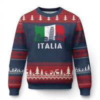 Italian Flag Ugly Christmas Sweater Distressed Style Pisa Tower Colosseum Classic Scooter - Wonder Print Shop