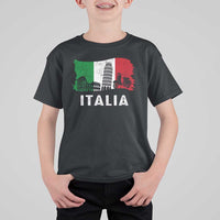 Italian Flag T Shirt For Kid Distressed Style Pisa Tower Colosseum Classic Scooter - Wonder Print Shop