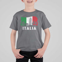 Italian Flag T Shirt For Kid Distressed Style Pisa Tower Colosseum Classic Scooter - Wonder Print Shop