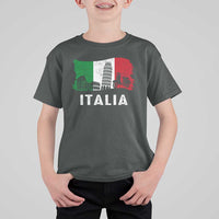 Italian Flag T Shirt For Kid Distressed Style Pisa Tower Colosseum Classic Scooter - Wonder Print Shop