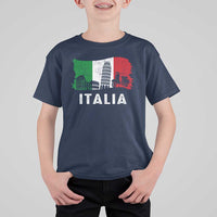 Italian Flag T Shirt For Kid Distressed Style Pisa Tower Colosseum Classic Scooter - Wonder Print Shop
