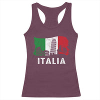 Italian Flag Racerback Tank Top Distressed Style Pisa Tower Colosseum Classic Scooter - Wonder Print Shop