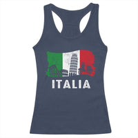 Italian Flag Racerback Tank Top Distressed Style Pisa Tower Colosseum Classic Scooter - Wonder Print Shop