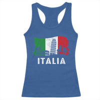Italian Flag Racerback Tank Top Distressed Style Pisa Tower Colosseum Classic Scooter - Wonder Print Shop