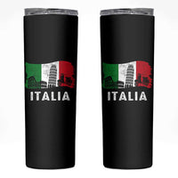 Italian Flag Skinny Tumbler Distressed Style Pisa Tower Colosseum Classic Scooter - Wonder Print Shop