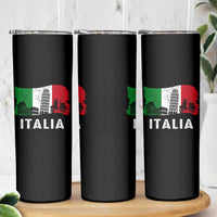 Italian Flag Skinny Tumbler Distressed Style Pisa Tower Colosseum Classic Scooter - Wonder Print Shop