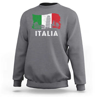 Italian Flag Sweatshirt Distressed Style Pisa Tower Colosseum Classic Scooter - Wonder Print Shop