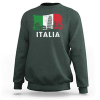 Italian Flag Sweatshirt Distressed Style Pisa Tower Colosseum Classic Scooter - Wonder Print Shop