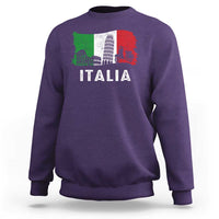Italian Flag Sweatshirt Distressed Style Pisa Tower Colosseum Classic Scooter - Wonder Print Shop