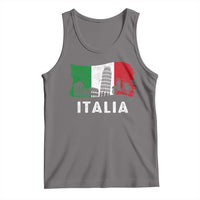 Italian Flag Tank Top Distressed Style Pisa Tower Colosseum Classic Scooter - Wonder Print Shop