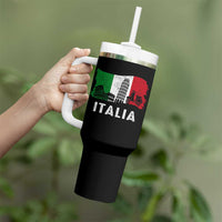 Italian Flag Tumbler With Handle Distressed Style Pisa Tower Colosseum Classic Scooter - Wonder Print Shop