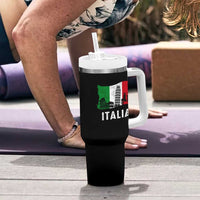 Italian Flag Tumbler With Handle Distressed Style Pisa Tower Colosseum Classic Scooter - Wonder Print Shop