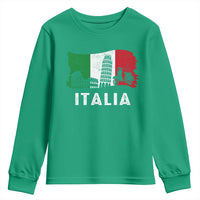 Italian Flag Youth Sweatshirt Distressed Style Pisa Tower Colosseum Classic Scooter - Wonder Print Shop