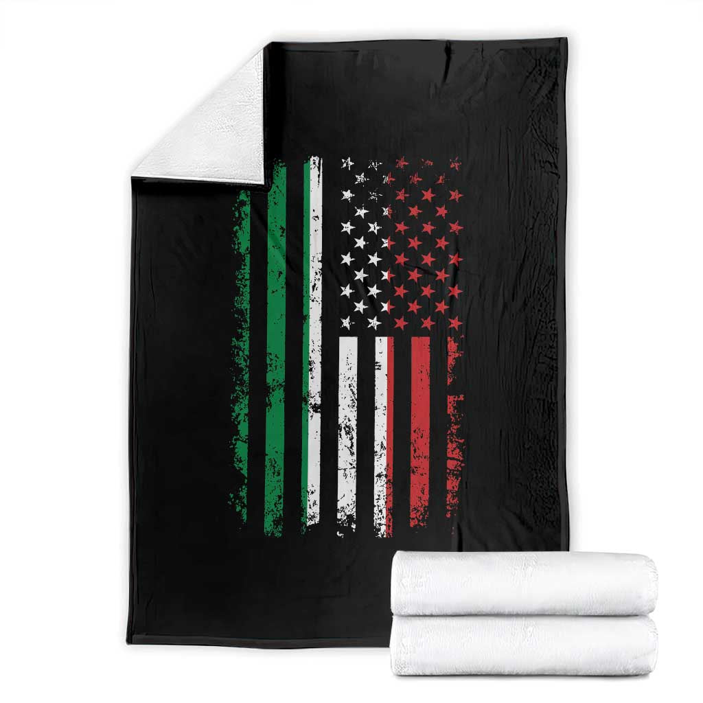 Italian American Flag Throw Blanket Retro Italian Family Italy Flag - Wonder Print Shop