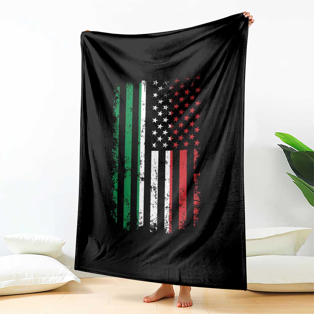 Italian American Flag Throw Blanket Retro Italian Family Italy Flag - Wonder Print Shop