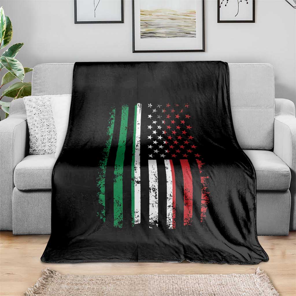 Italian American Flag Throw Blanket Retro Italian Family Italy Flag - Wonder Print Shop