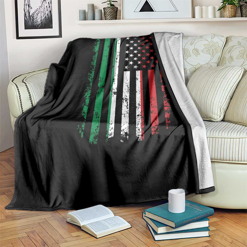 Italian American Flag Throw Blanket Retro Italian Family Italy Flag - Wonder Print Shop