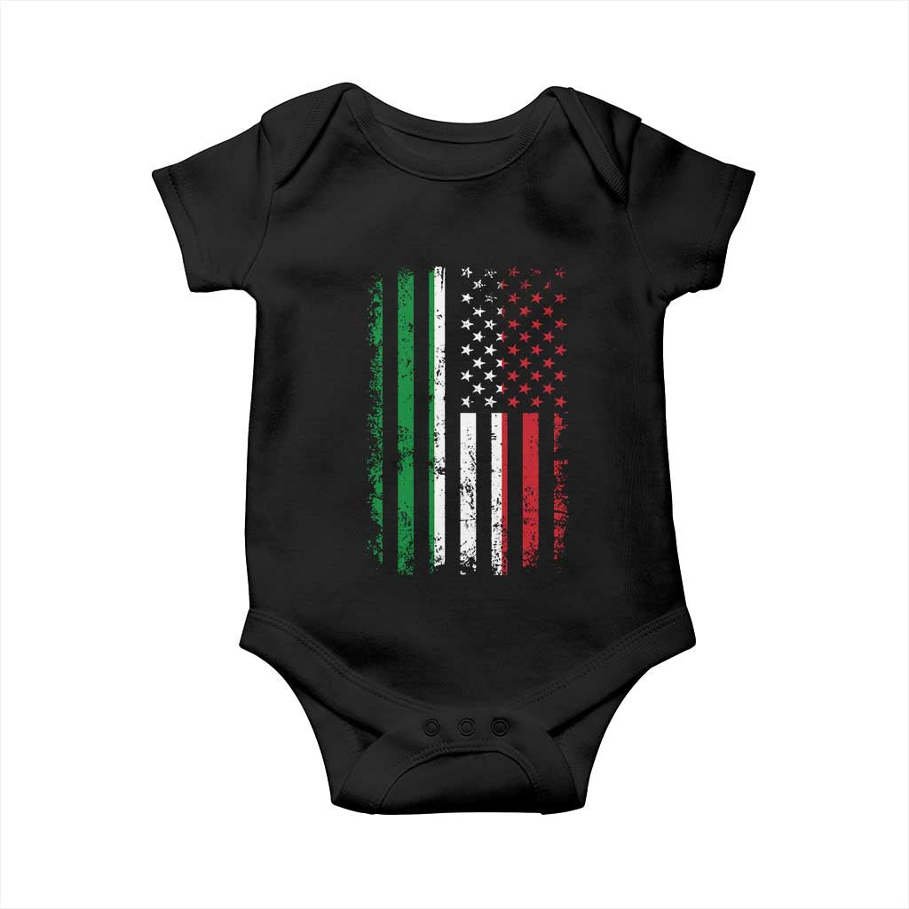 Italian American Flag Baby Onesie Retro Italian Family Italy Flag - Wonder Print Shop