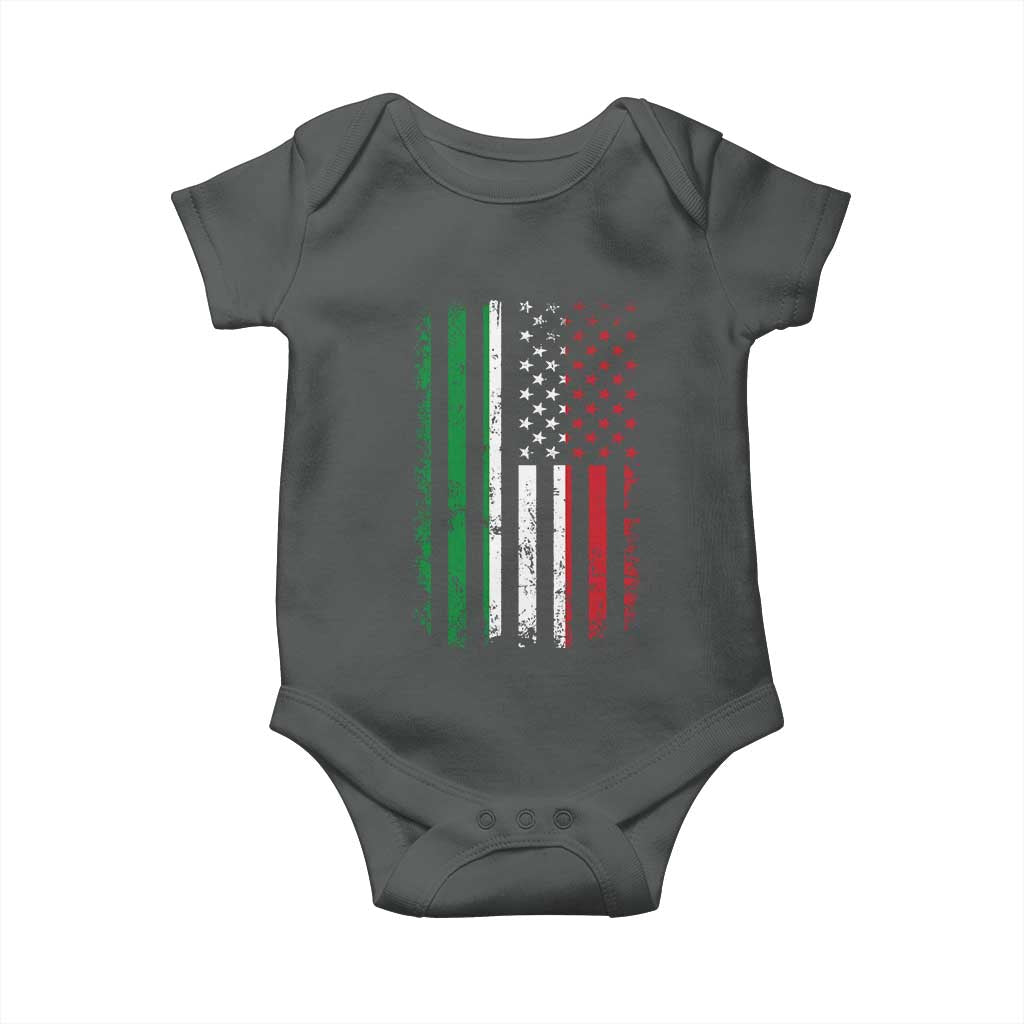 Italian American Flag Baby Onesie Retro Italian Family Italy Flag - Wonder Print Shop
