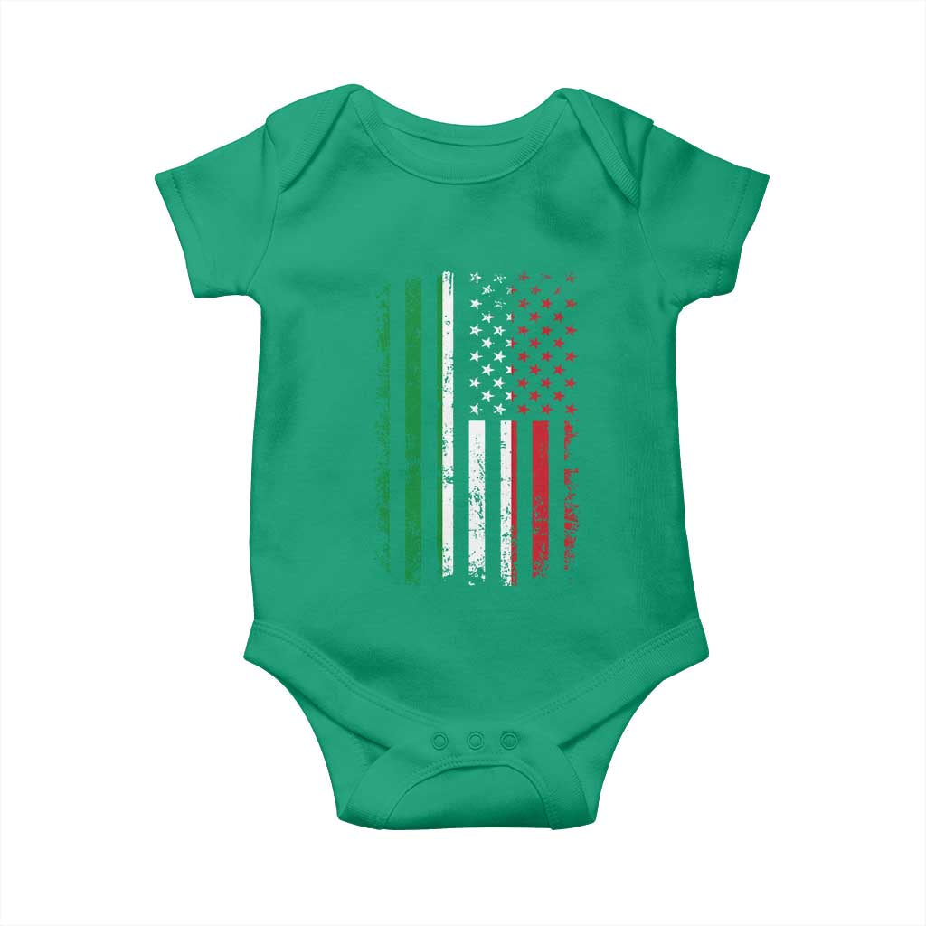 Italian American Flag Baby Onesie Retro Italian Family Italy Flag - Wonder Print Shop