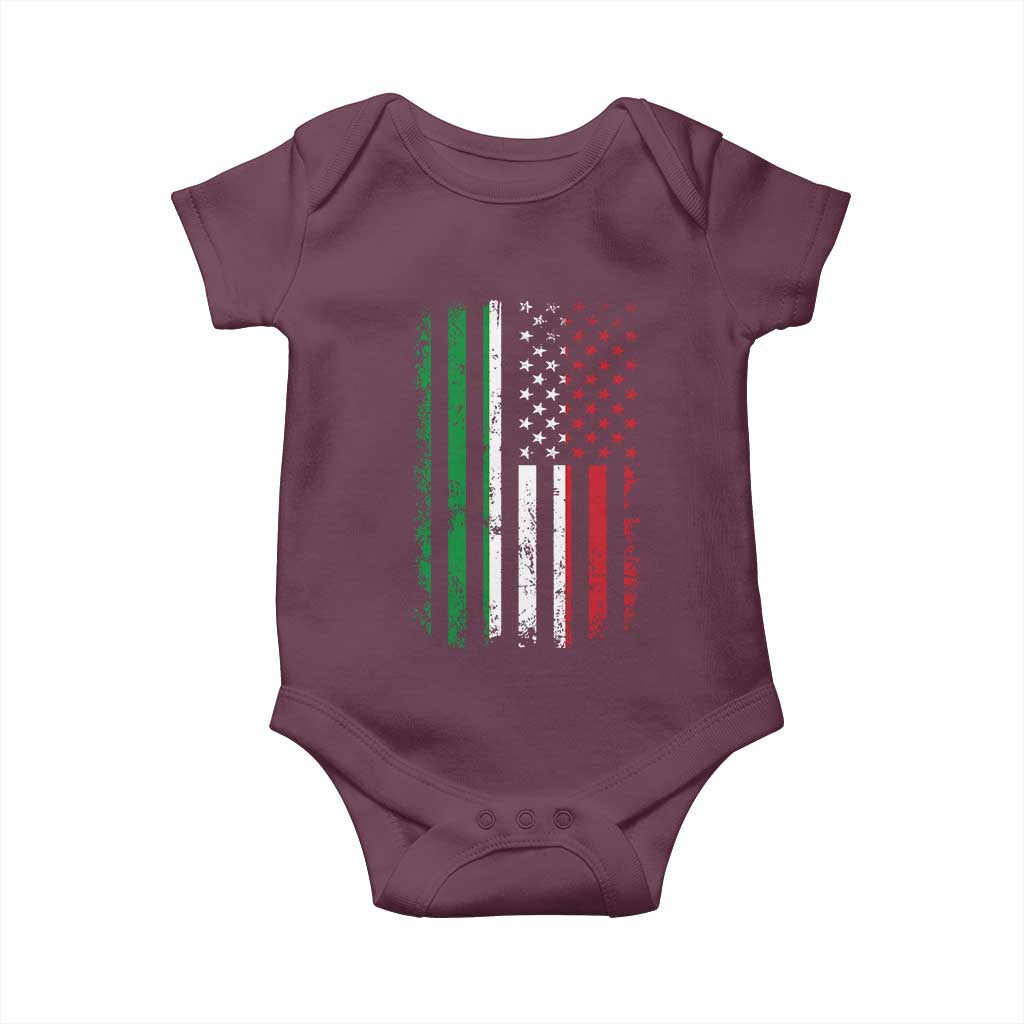 Italian American Flag Baby Onesie Retro Italian Family Italy Flag - Wonder Print Shop