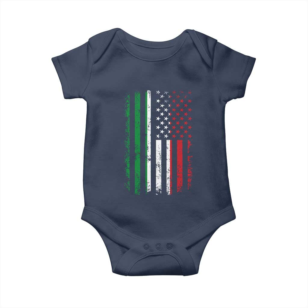 Italian American Flag Baby Onesie Retro Italian Family Italy Flag - Wonder Print Shop
