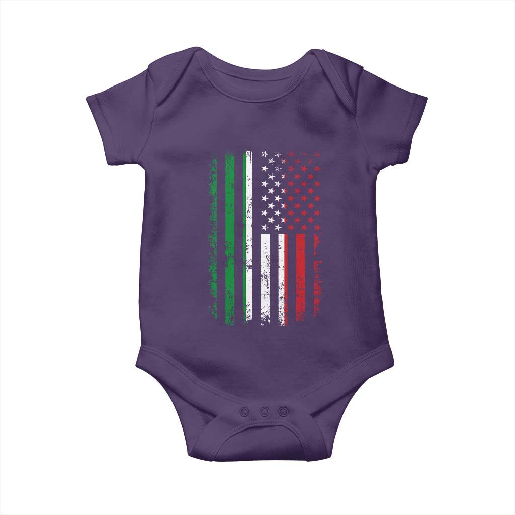Italian American Flag Baby Onesie Retro Italian Family Italy Flag - Wonder Print Shop