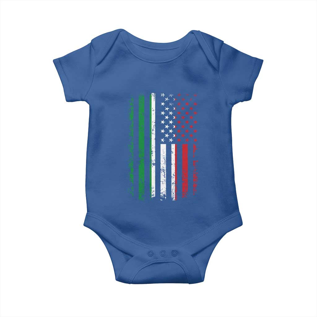 Italian American Flag Baby Onesie Retro Italian Family Italy Flag - Wonder Print Shop