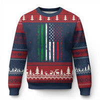 Italian American Flag Ugly Christmas Sweater Retro Italian Family Italy Flag - Wonder Print Shop