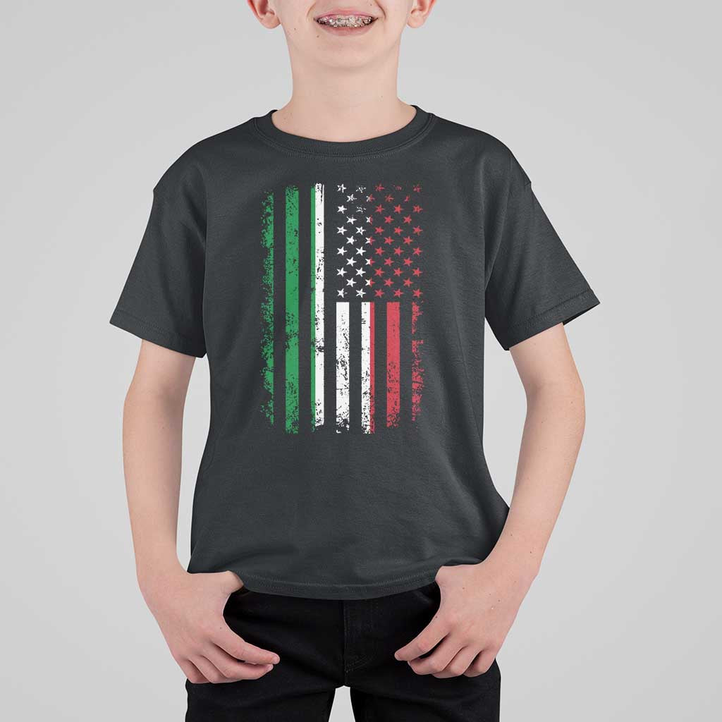Italian American Flag T Shirt For Kid Retro Italian Family Italy Flag - Wonder Print Shop