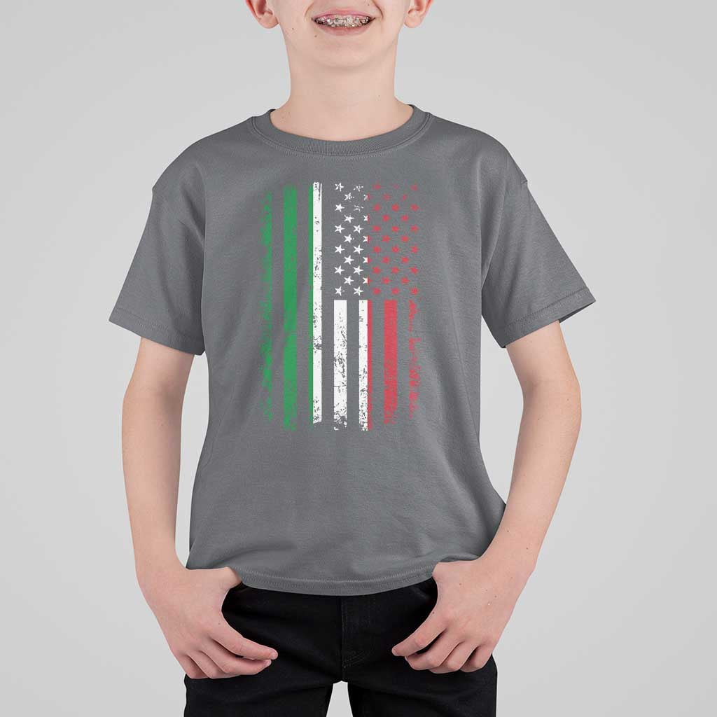 Italian American Flag T Shirt For Kid Retro Italian Family Italy Flag - Wonder Print Shop