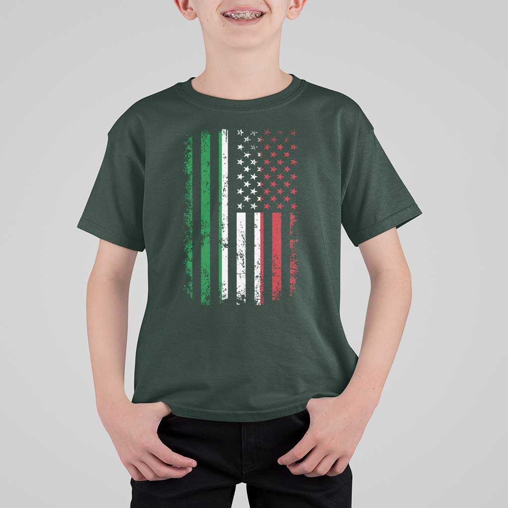 Italian American Flag T Shirt For Kid Retro Italian Family Italy Flag - Wonder Print Shop