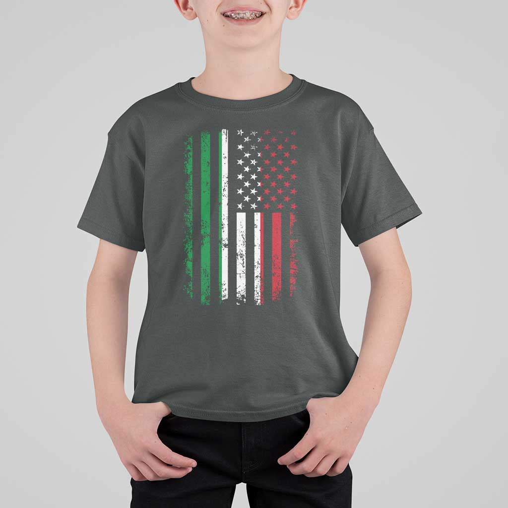 Italian American Flag T Shirt For Kid Retro Italian Family Italy Flag - Wonder Print Shop