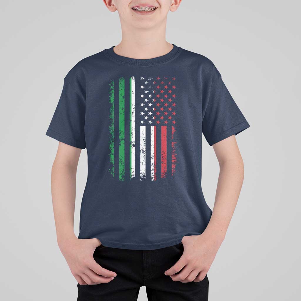 Italian American Flag T Shirt For Kid Retro Italian Family Italy Flag - Wonder Print Shop