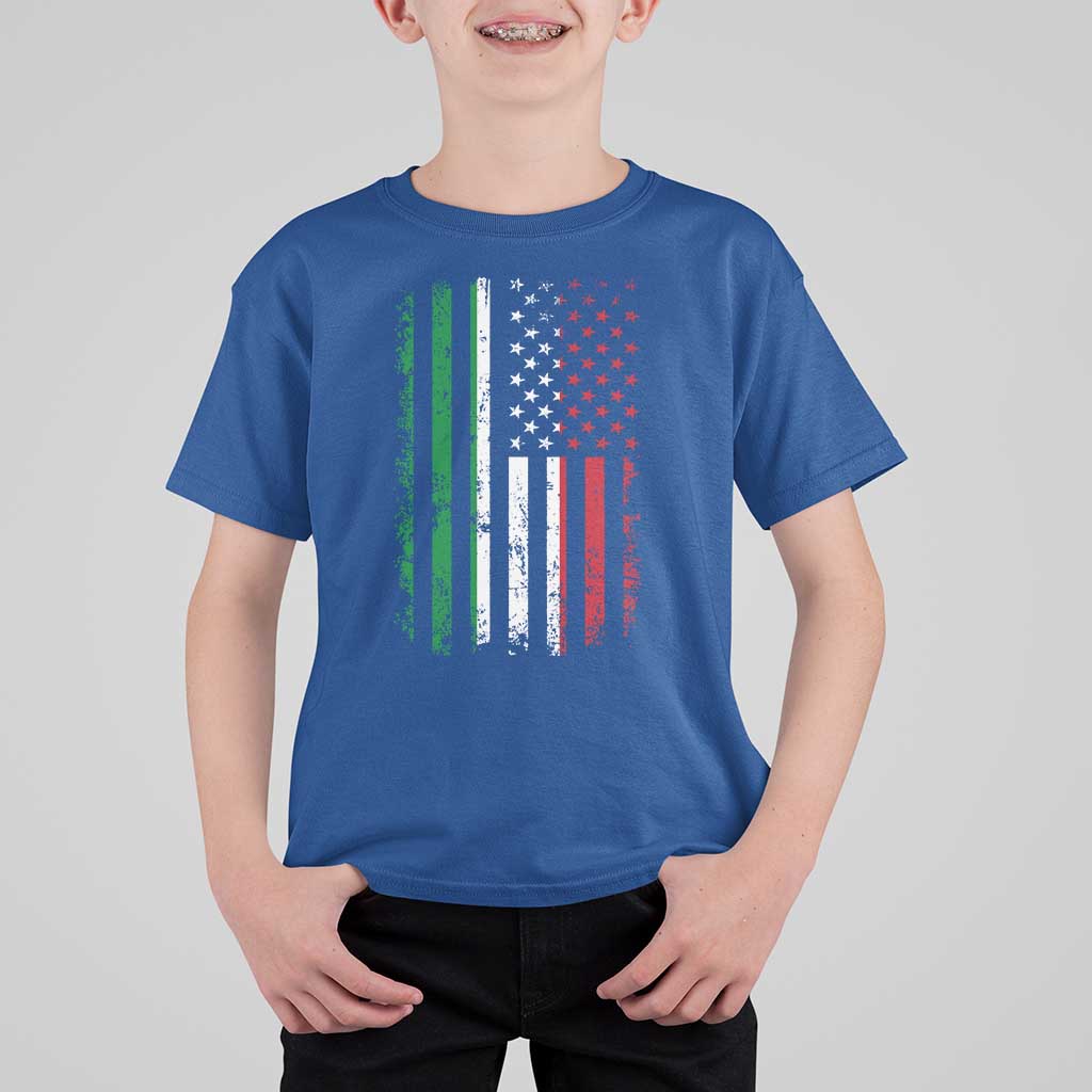 Italian American Flag T Shirt For Kid Retro Italian Family Italy Flag - Wonder Print Shop