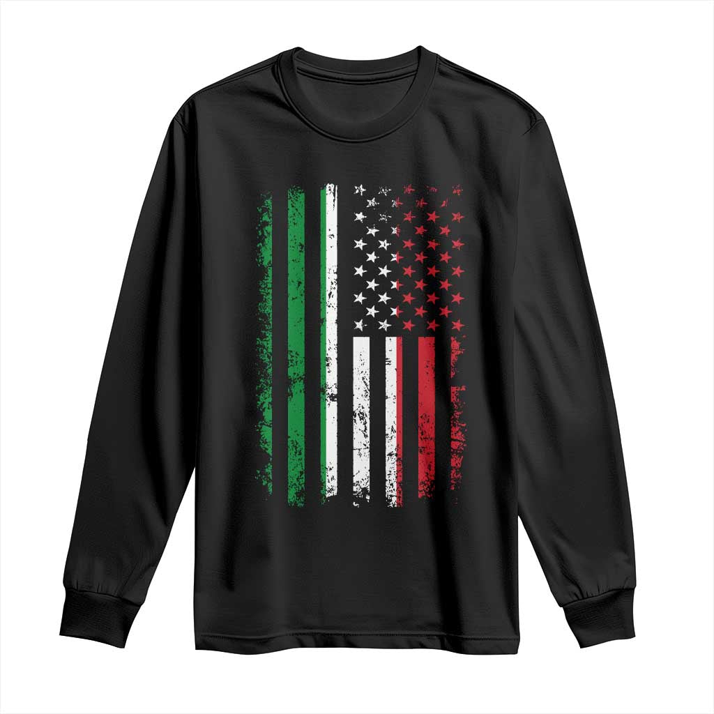 Italian American Flag Long Sleeve Shirt Retro Italian Family Italy Flag - Wonder Print Shop