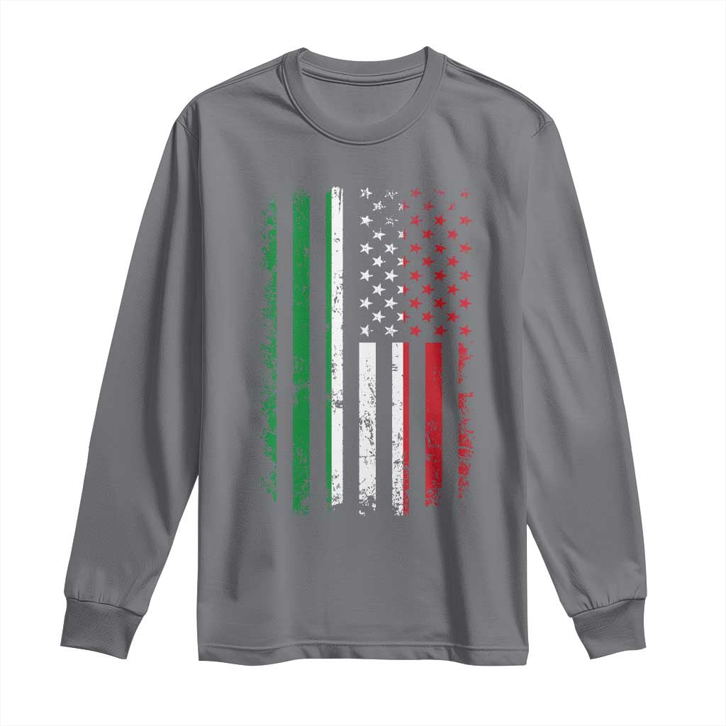 Italian American Flag Long Sleeve Shirt Retro Italian Family Italy Flag - Wonder Print Shop