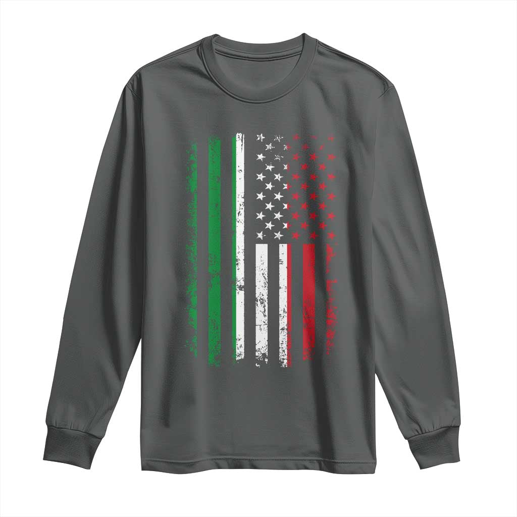 Italian American Flag Long Sleeve Shirt Retro Italian Family Italy Flag - Wonder Print Shop