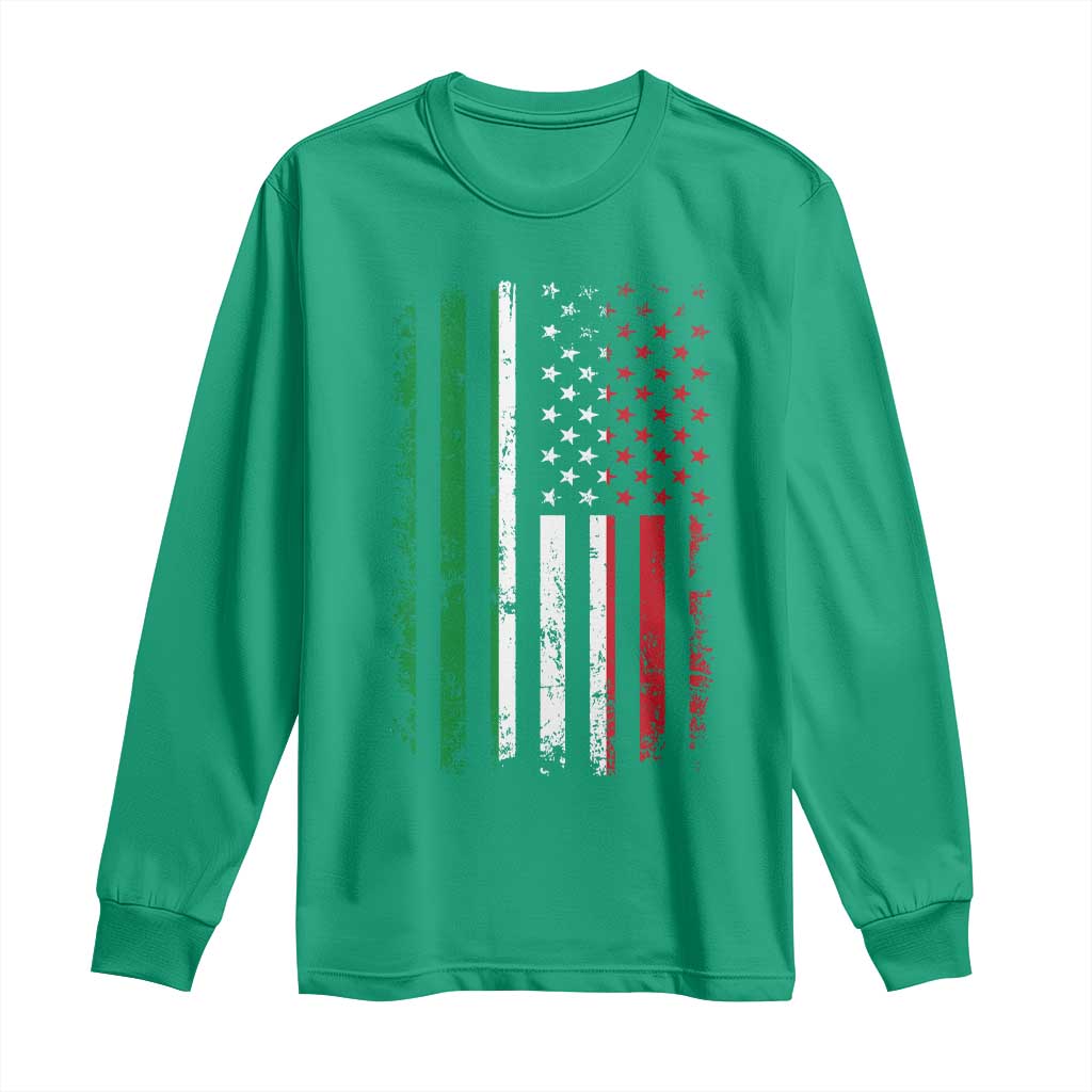 Italian American Flag Long Sleeve Shirt Retro Italian Family Italy Flag - Wonder Print Shop