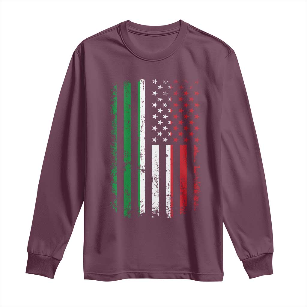Italian American Flag Long Sleeve Shirt Retro Italian Family Italy Flag - Wonder Print Shop