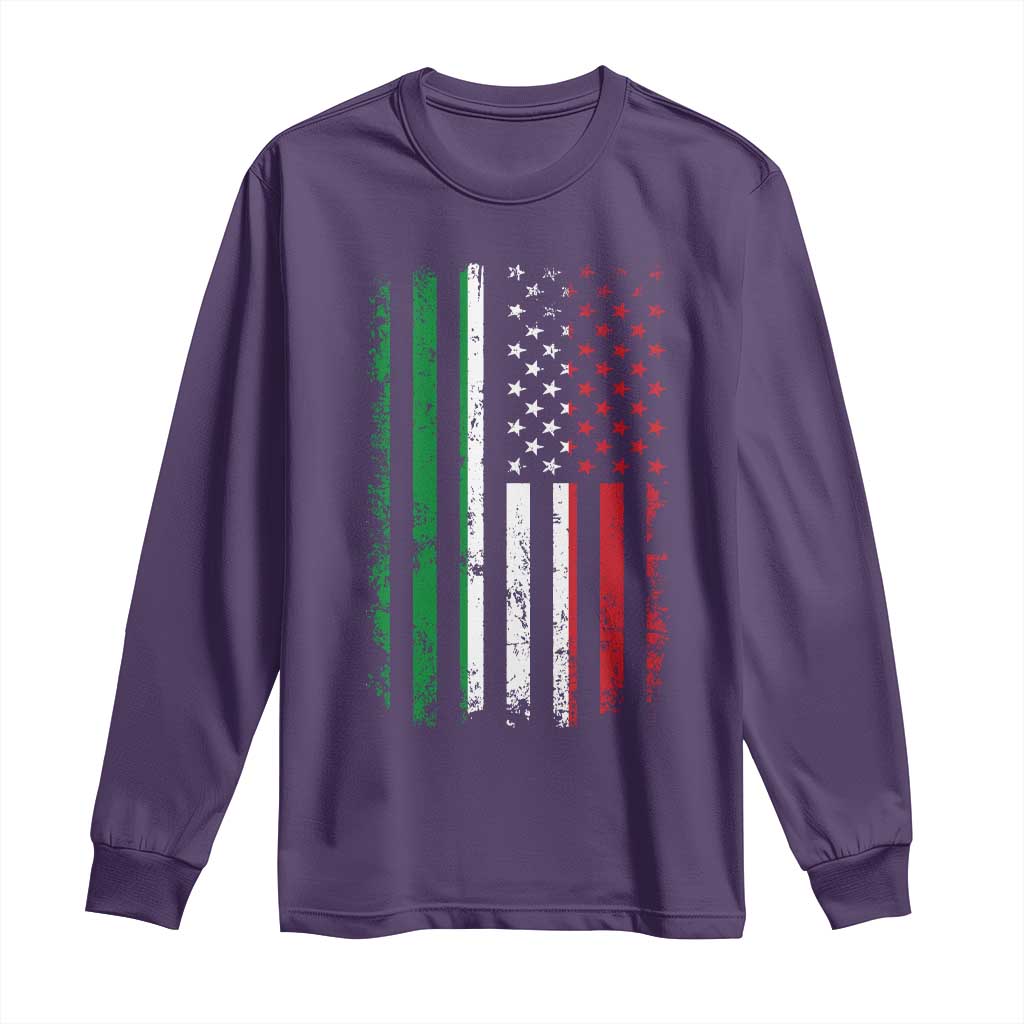 Italian American Flag Long Sleeve Shirt Retro Italian Family Italy Flag - Wonder Print Shop