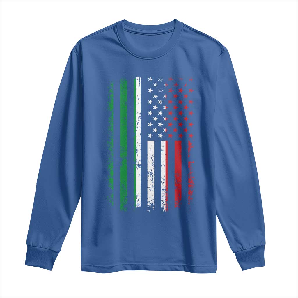 Italian American Flag Long Sleeve Shirt Retro Italian Family Italy Flag - Wonder Print Shop