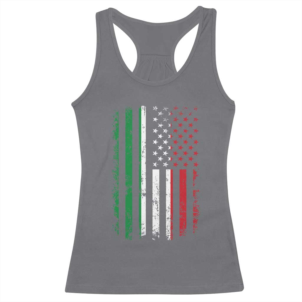 Italian American Flag Racerback Tank Top Retro Italian Family Italy Flag - Wonder Print Shop