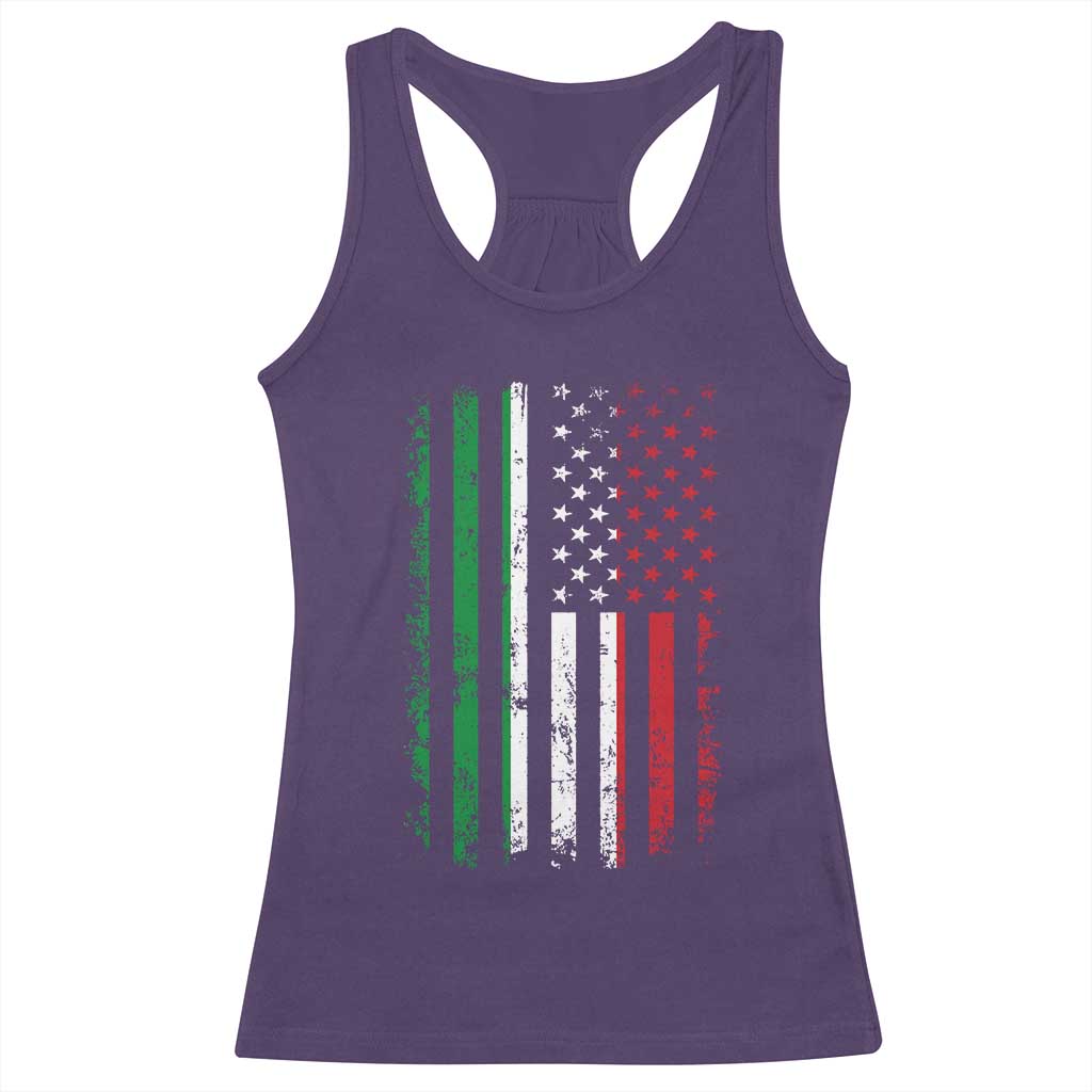 Italian American Flag Racerback Tank Top Retro Italian Family Italy Flag - Wonder Print Shop