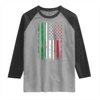 Italian American Flag Raglan Shirt Retro Italian Family Italy Flag - Wonder Print Shop
