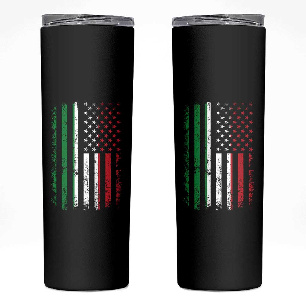 Italian American Flag Skinny Tumbler Retro Italian Family Italy Flag - Wonder Print Shop